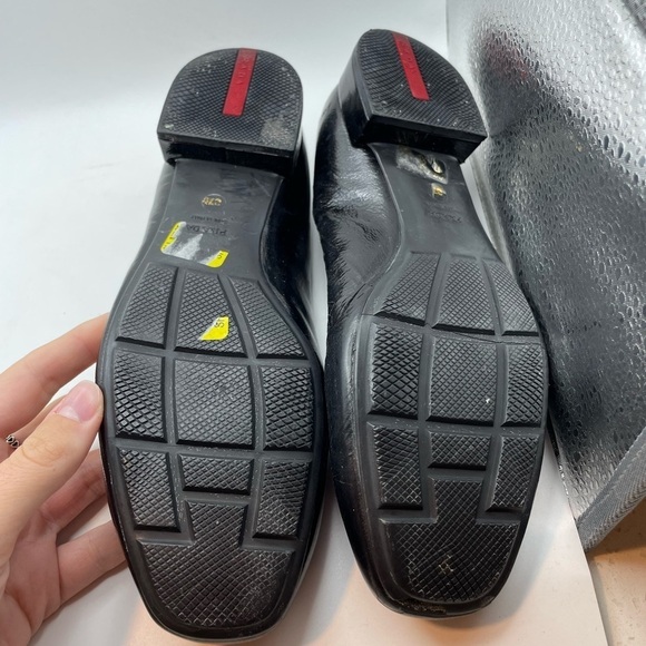 Prada black leather penny loafers women’s EU 37.5 - Picture 9 of 11